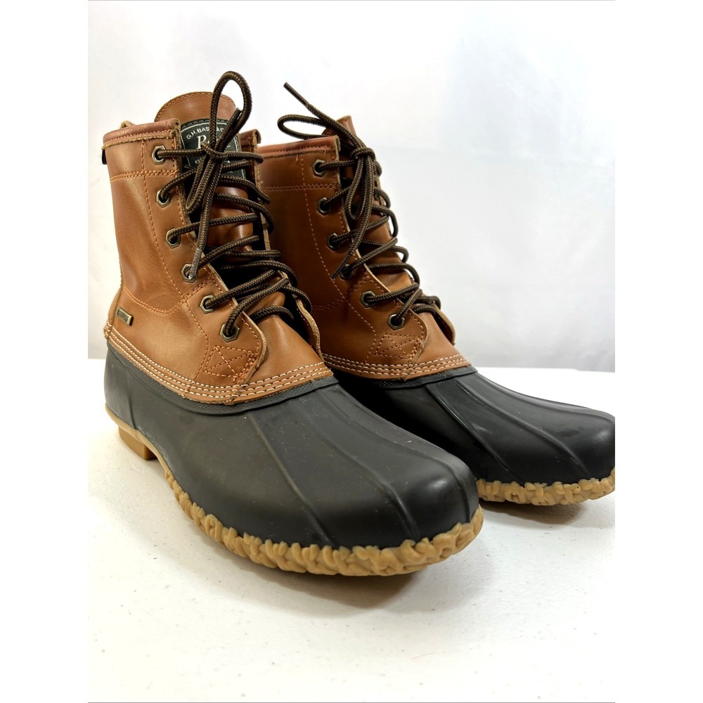 GH‎ Bass & Co Men's Mallard Duck Rain Boot Waterproof Brown Leather Size 10